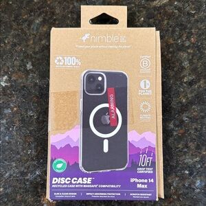 Disc Case for iPhone 14 Max — Clear recycled materials—NEW in packaging